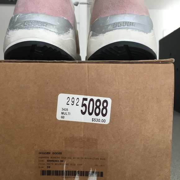 Golden Goose Running Sole Sneaker White Blue NIB - Picture 3 of 8